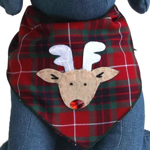 Red Christmas Holiday Reindeer Bandana