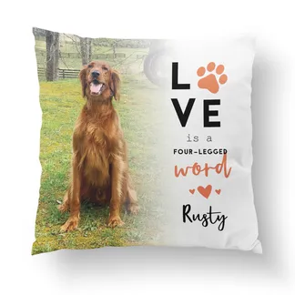 Love is a Four Legged Word Pillow